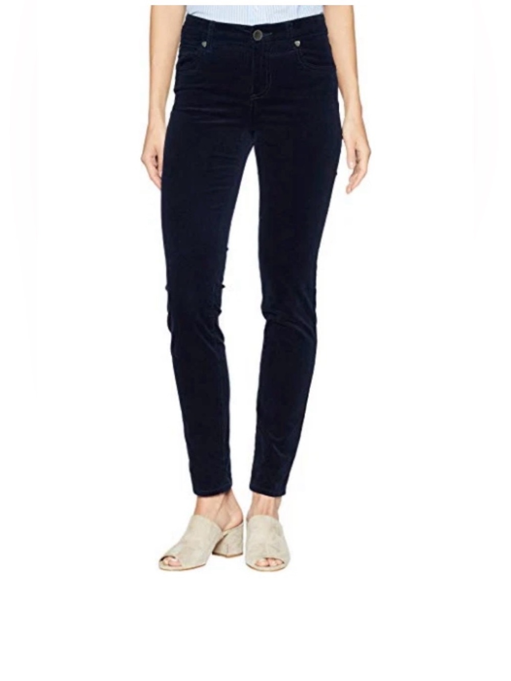 KUT Diana Skinny Dark Blue Corduroy Pants